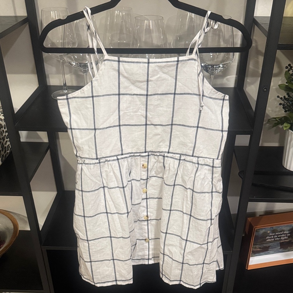Tilly's White and Black Plaid Dress
